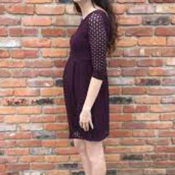 Eight Sixty Stitchfix Gabre Knit Laser Cut Dark Purple Maternity Dress Size S - Picture 7 of 7